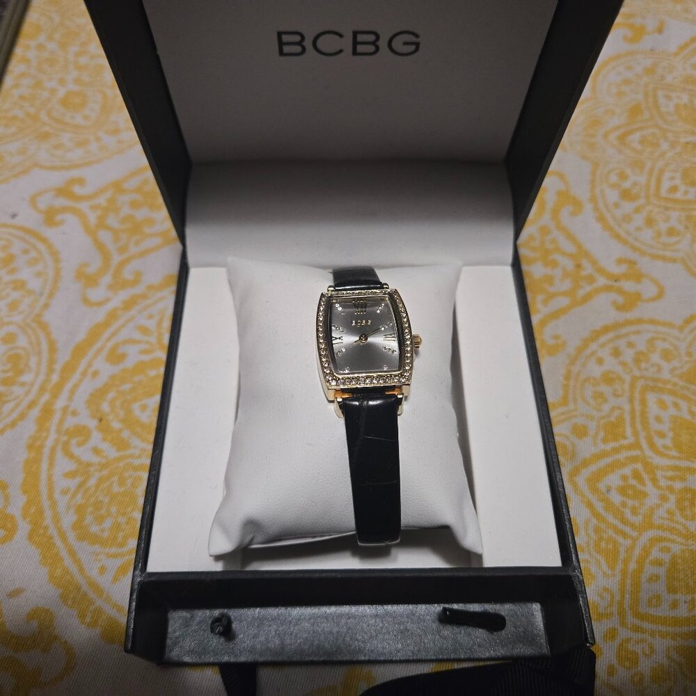 BCBG Women's black strap watch